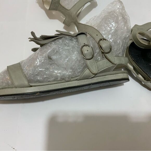 Freda Salvador Kiltie Fringe Strappy Gladiator Leather Sandals Size US 6.5 - Picture 8 of 16